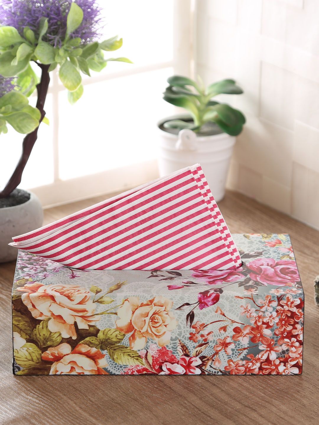 Reinvention Factory Multicoloured Printed Tissue Holder Price in India