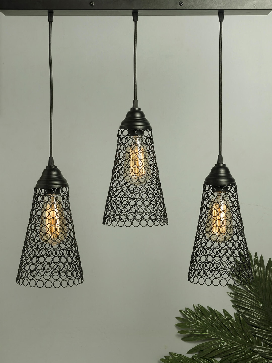 Homesake Black Textured Handcrafted Cluster Light Price in India
