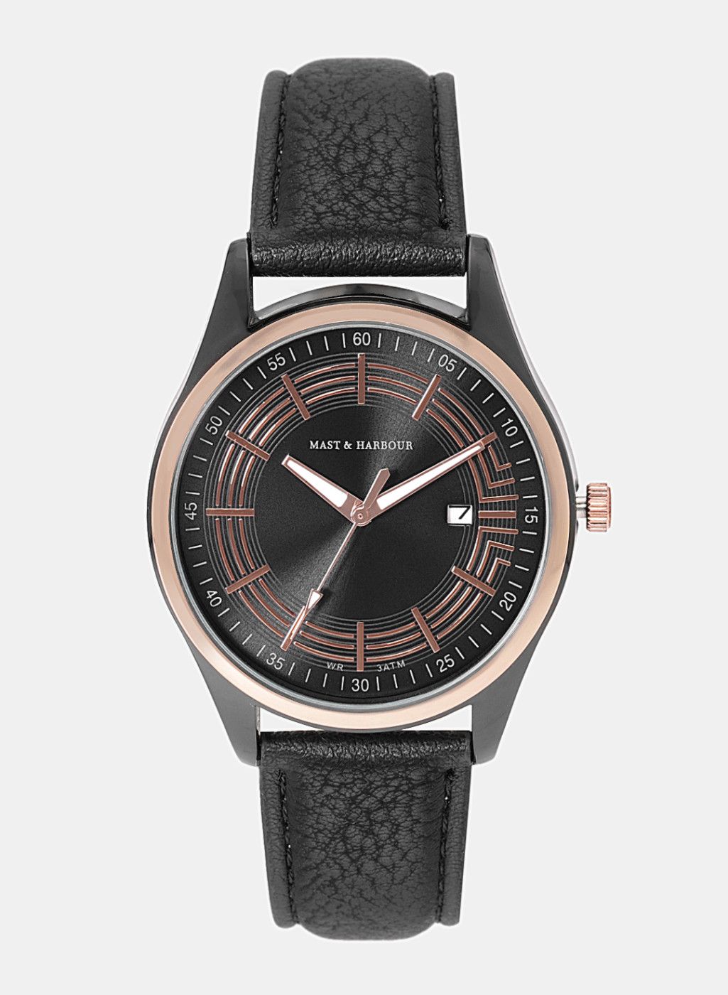 Mast & Harbour Black Analogue Watch Mfb-Pn-Snt-G31