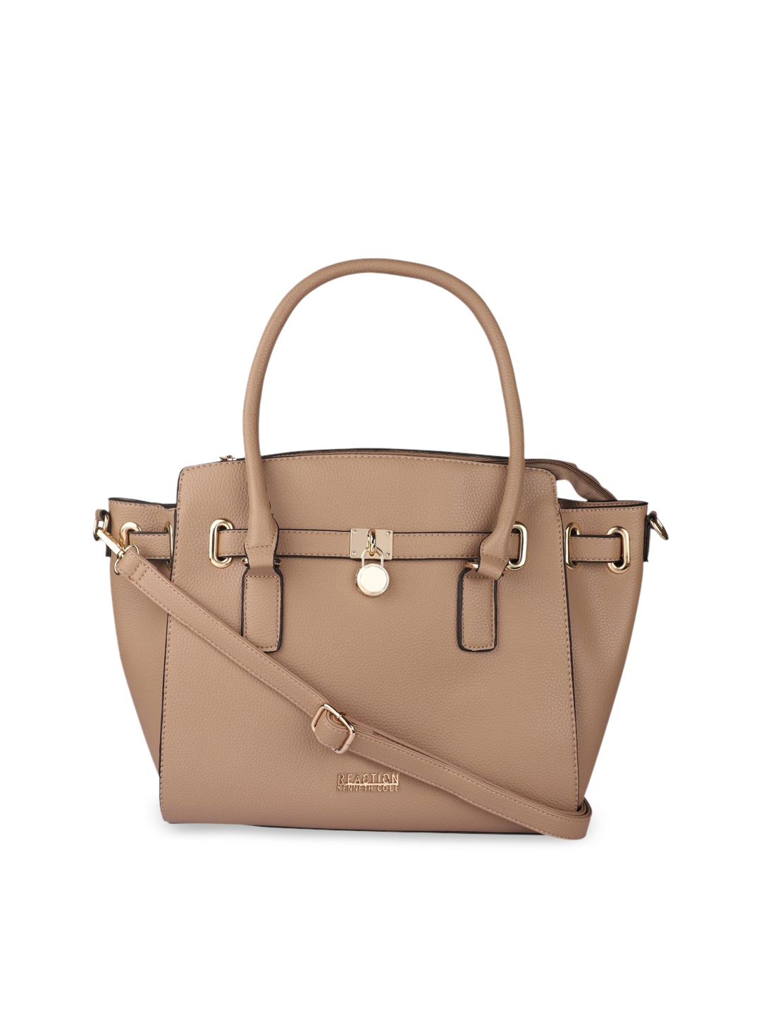 Kenneth Cole Beige Solid Handheld Bag Price in India