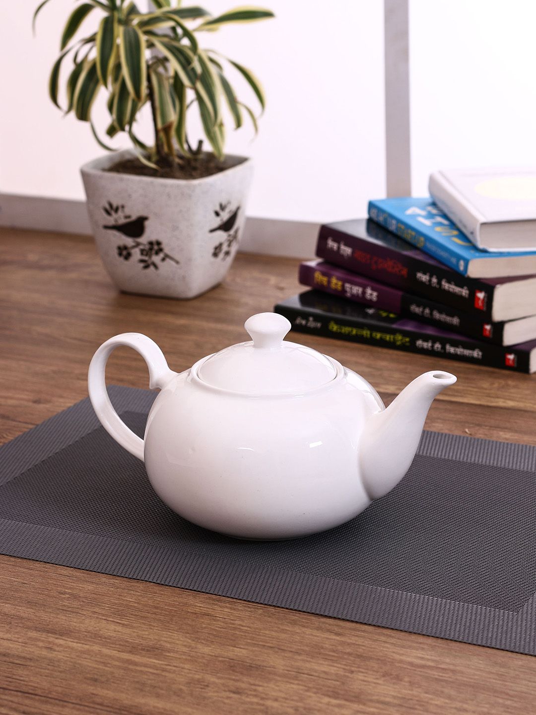 CLAY CRAFT White Ceramic Tea Pot with Lid Price in India