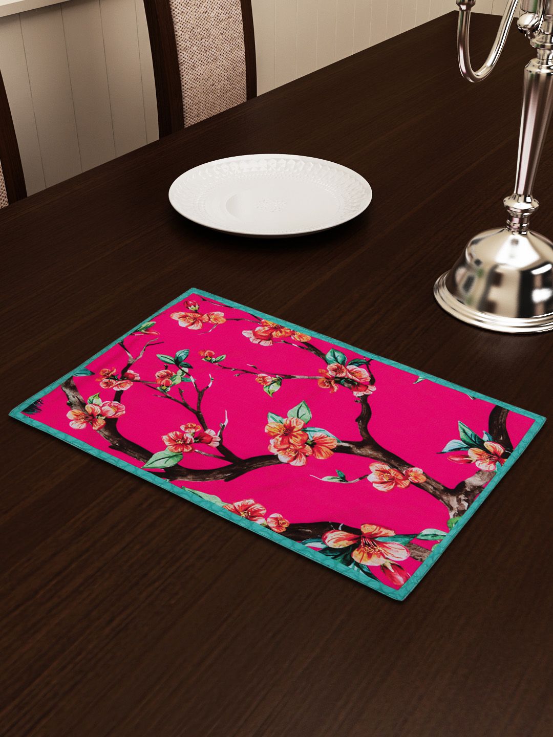SEJ by Nisha Gupta Green Printed Table Placemat Price in India