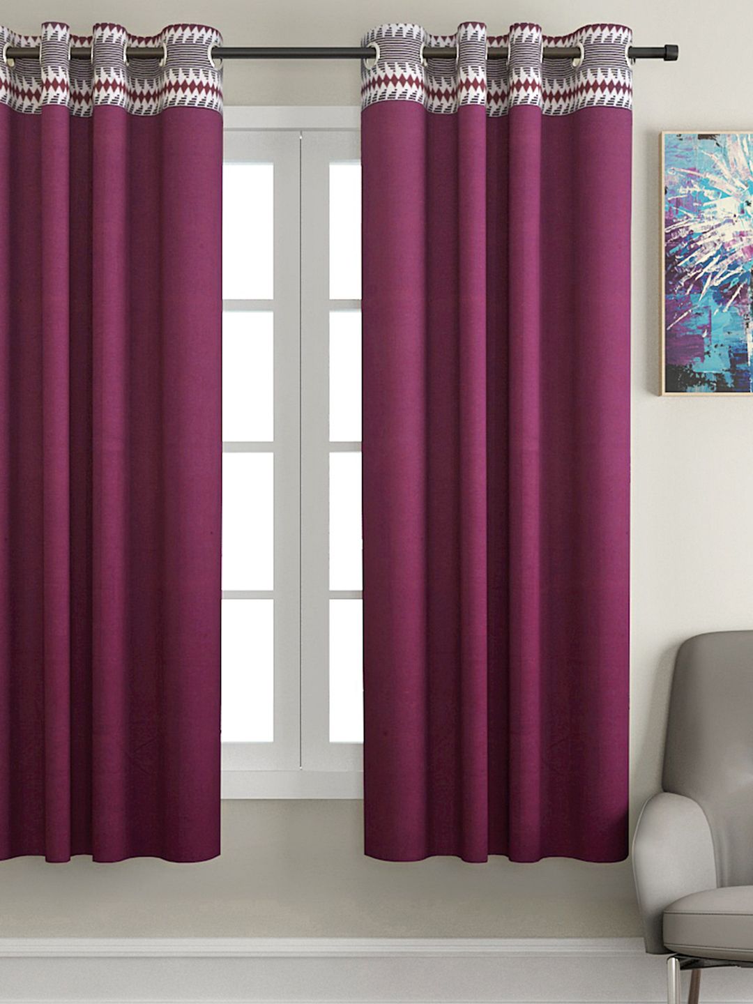 Soumya Purple Solid Single Window Curtain Price in India