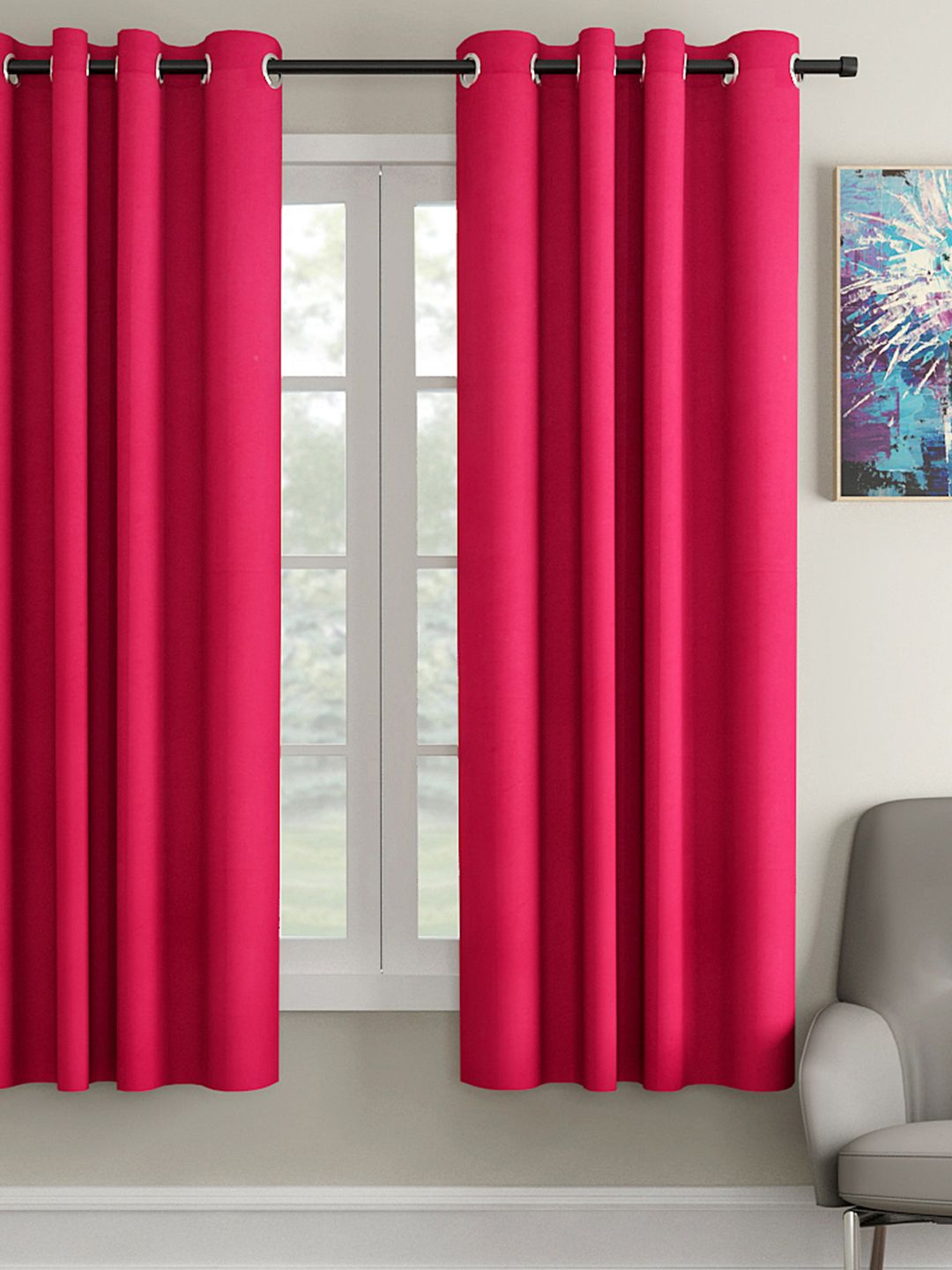Soumya Pink Window Curtains Price in India