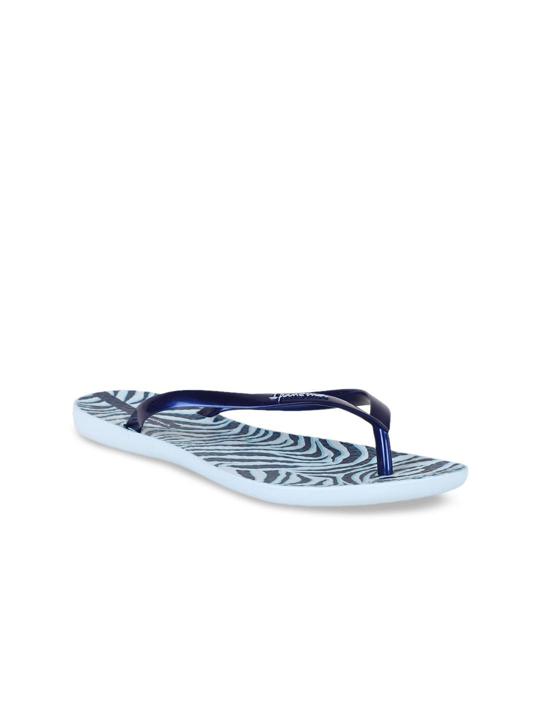 iPanema Women Blue Printed Thong Flip-Flops Price in India