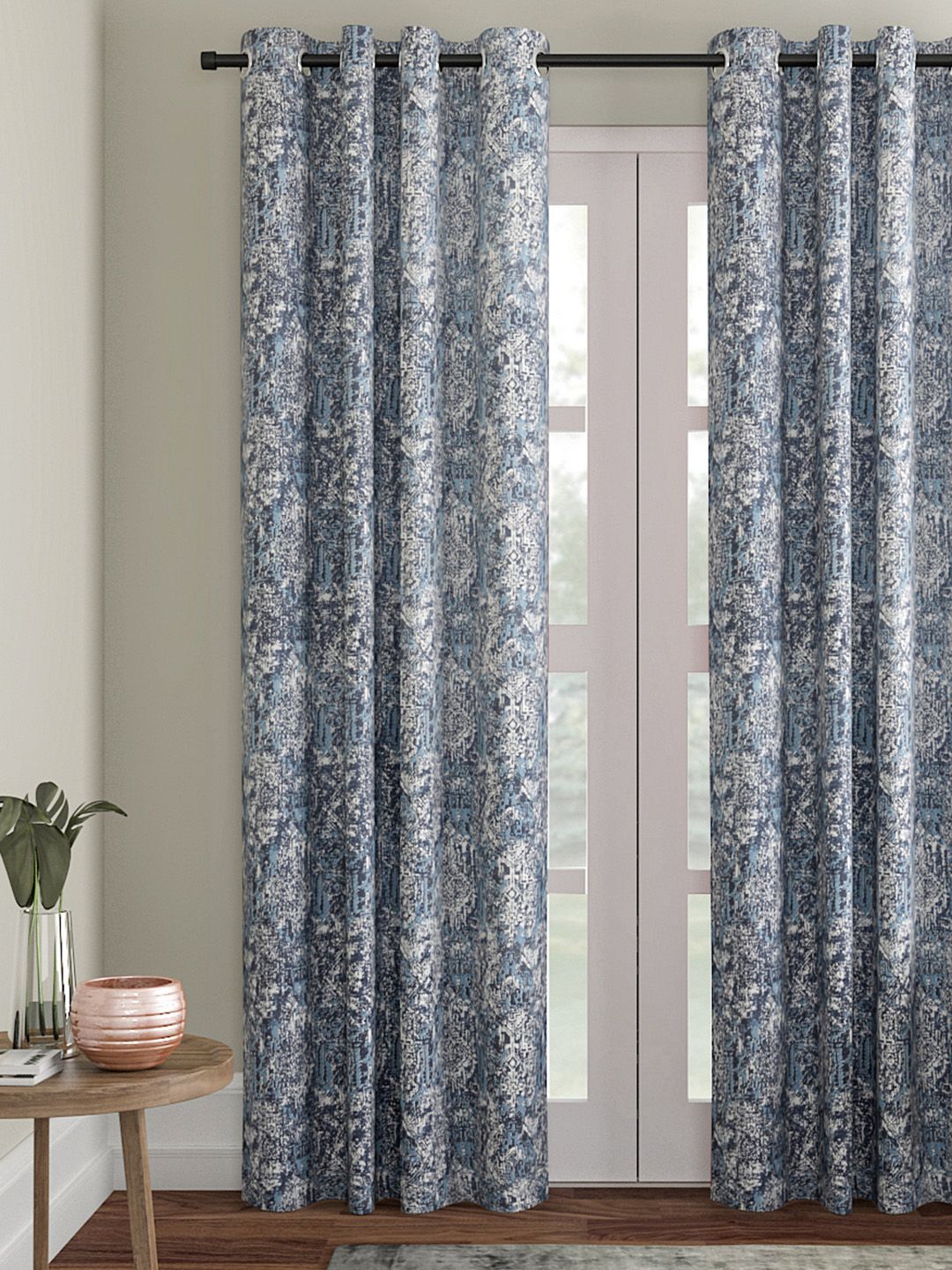 Soumya Blue Single Long Door Curtain Price in India