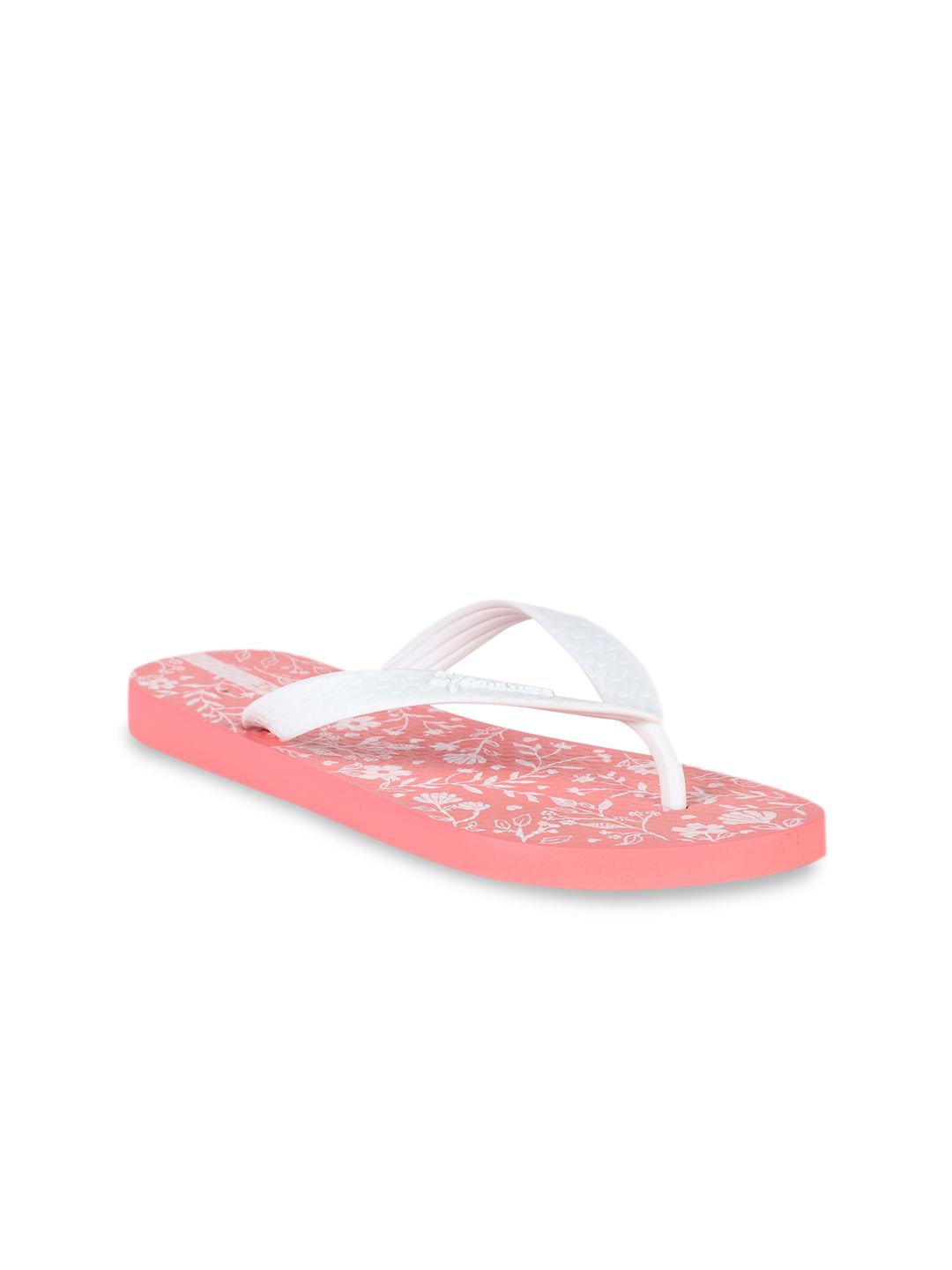 iPanema Women White & Pink Printed Thong Flip-Flops Price in India