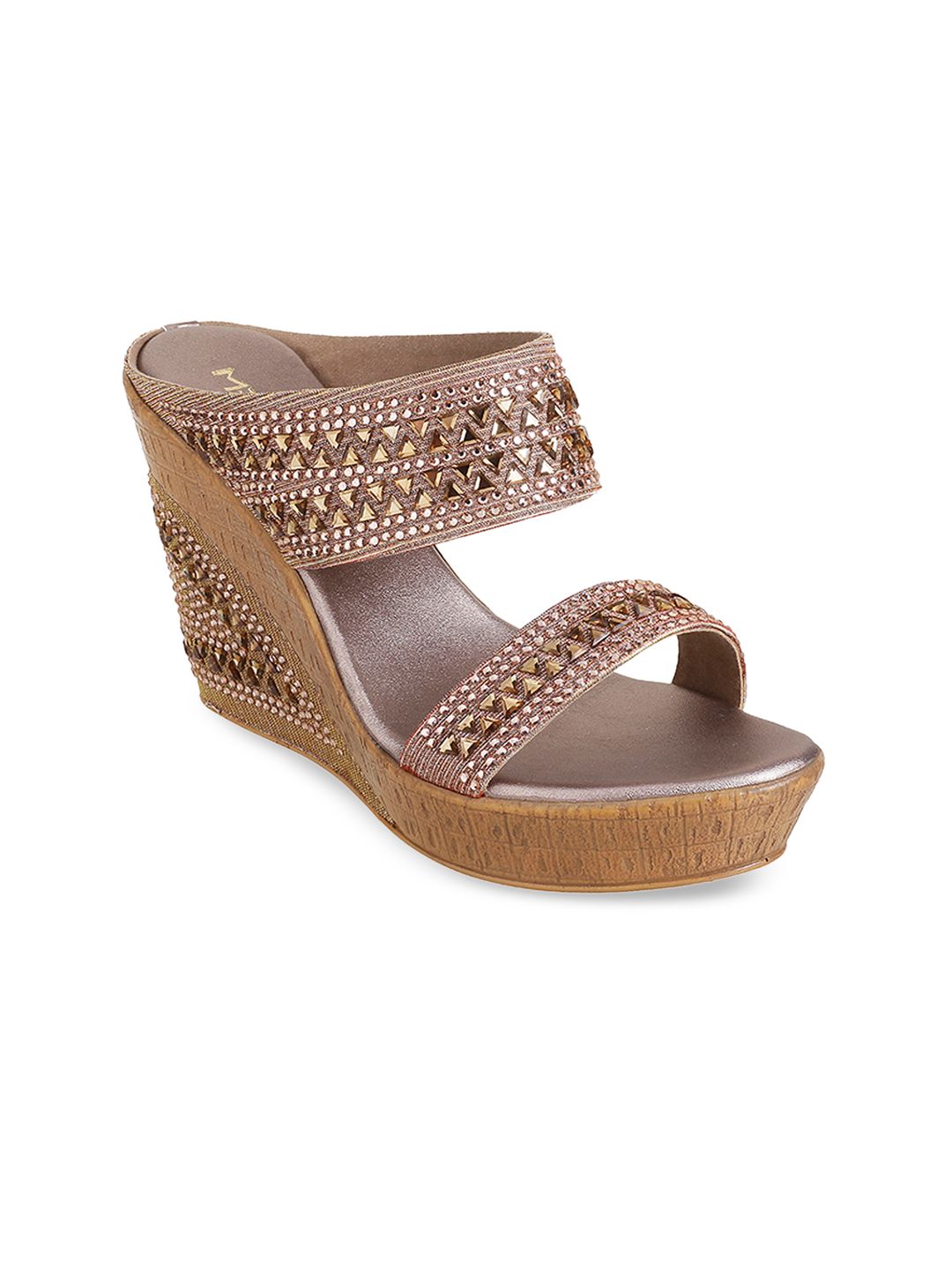 Metro Women Gold-Toned Solid Sandals Price in India