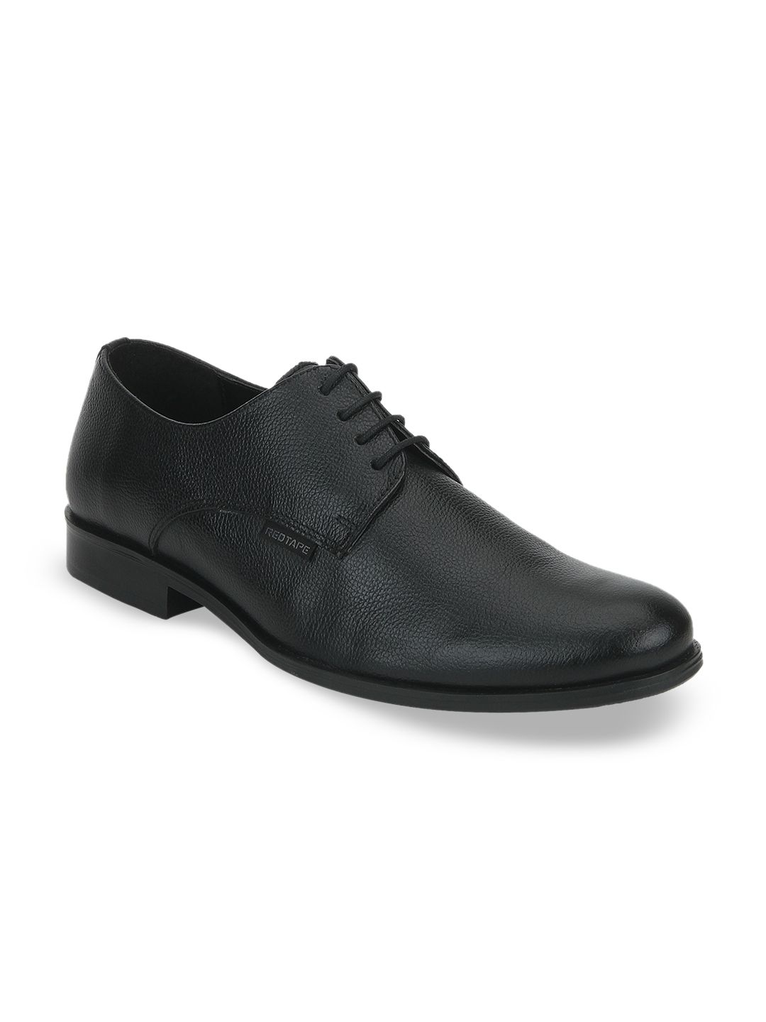 Red Tape Men Black Leather Formal Derbys