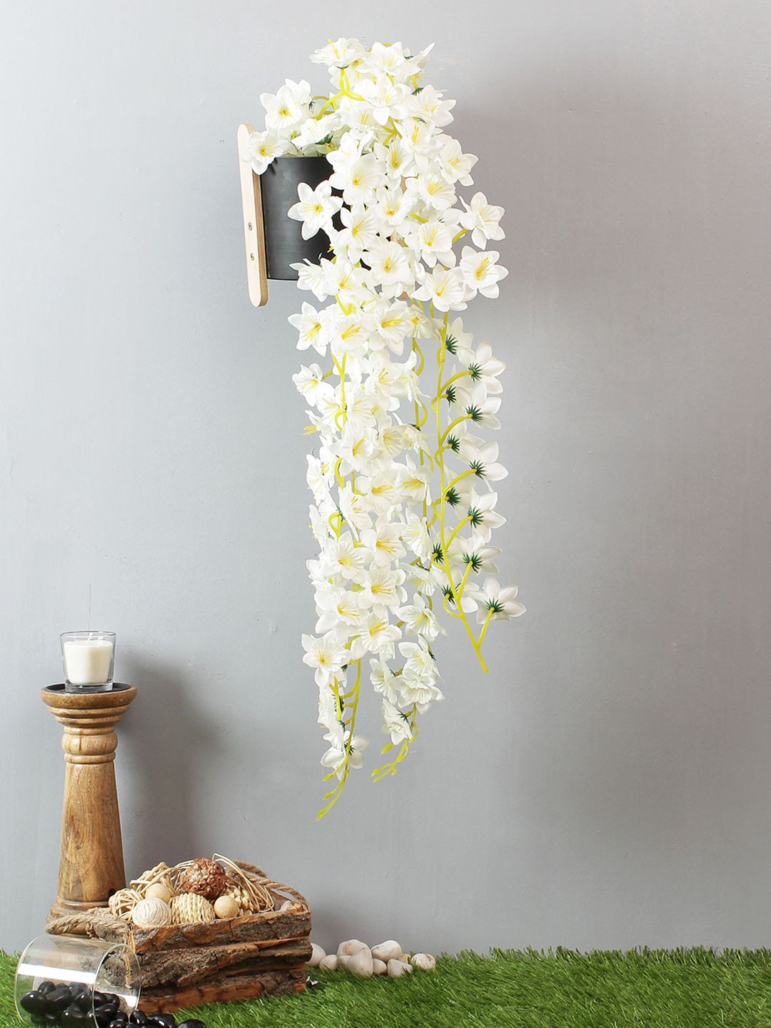 Fourwalls Set of 2 White Artificial Jasmine Flower Bales Price in India