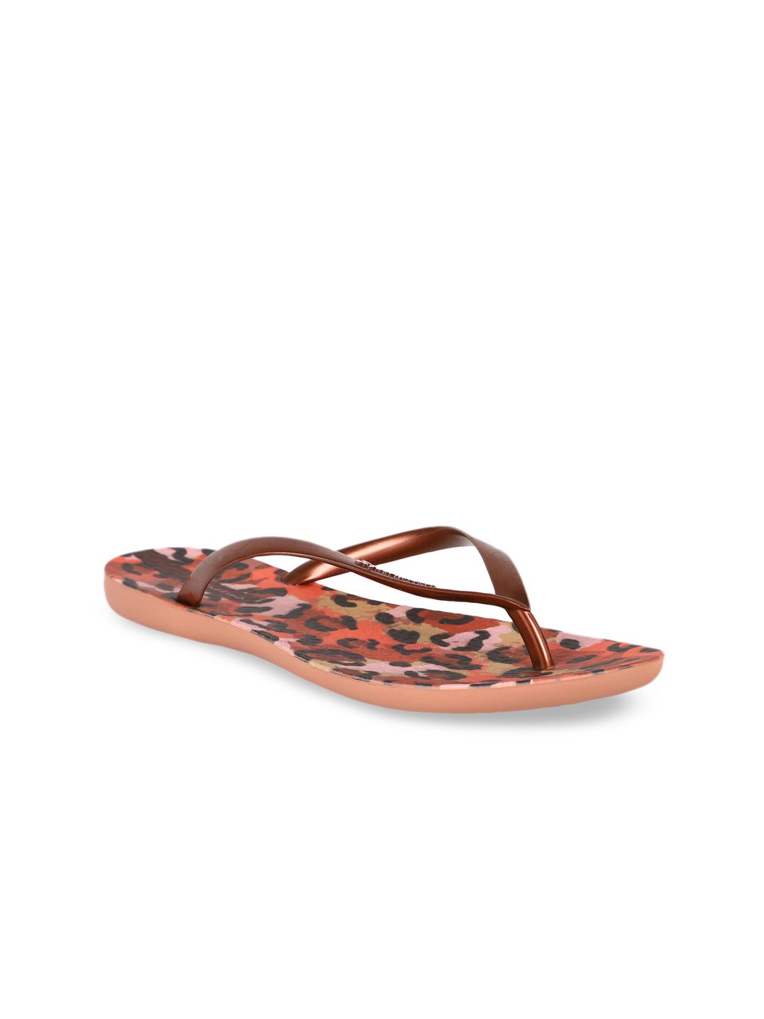 iPanema Women Brown Printed Thong Flip-Flops Price in India