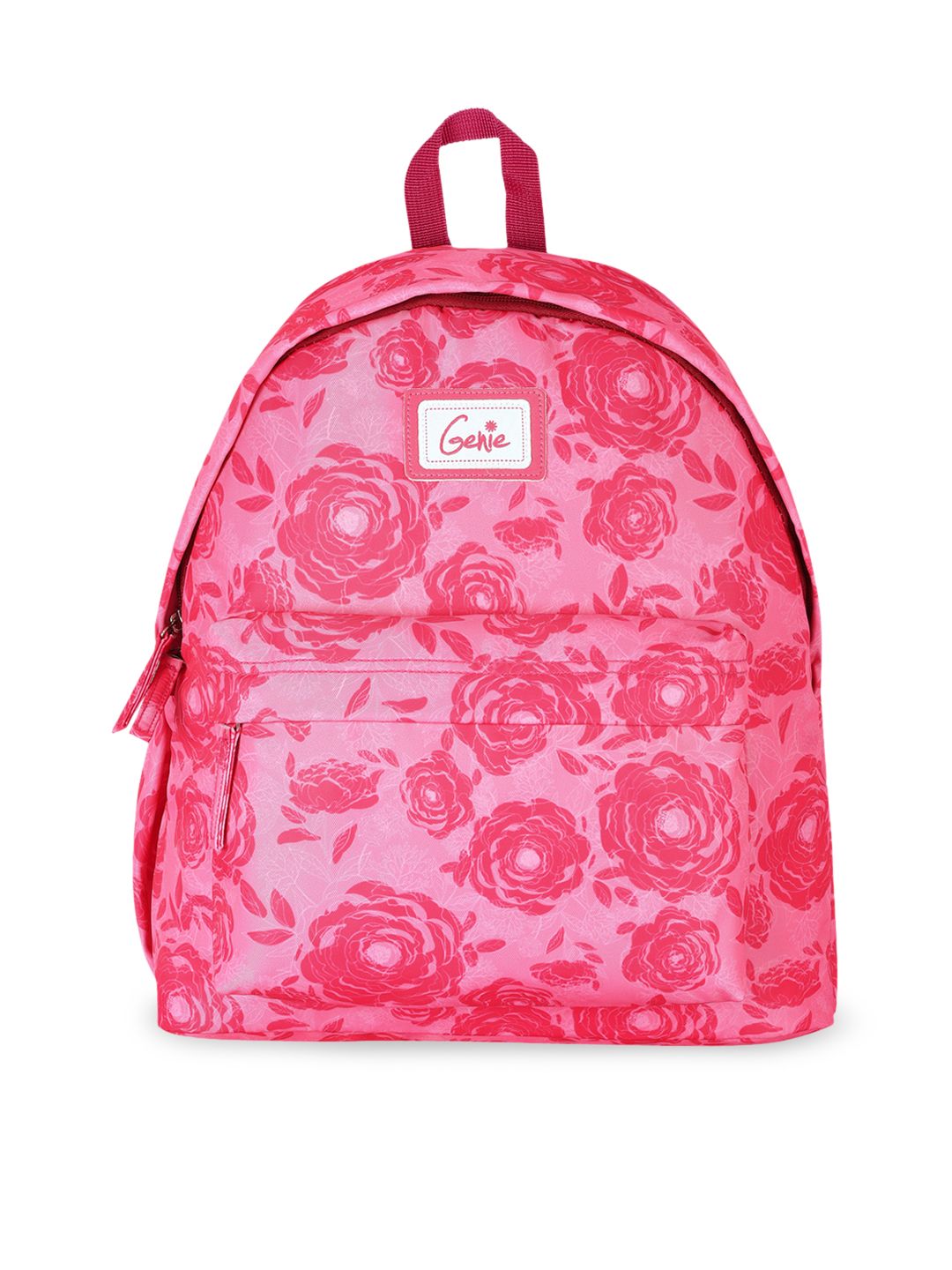 Genie Women Pink Floral Print 14 inches Small Backpack Price in India