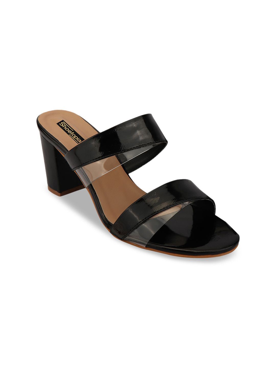 Shoetopia Women Black Solid Sandals Price in India