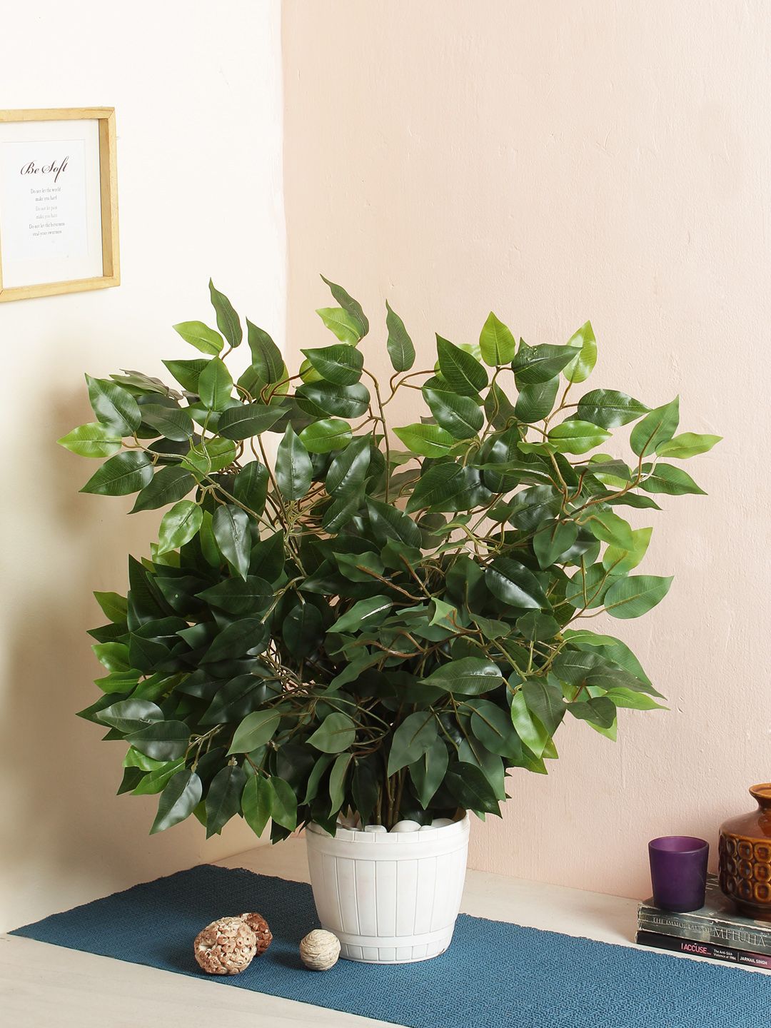 Fourwalls Set of 12 Green Artificial Ficus Plants Price in India