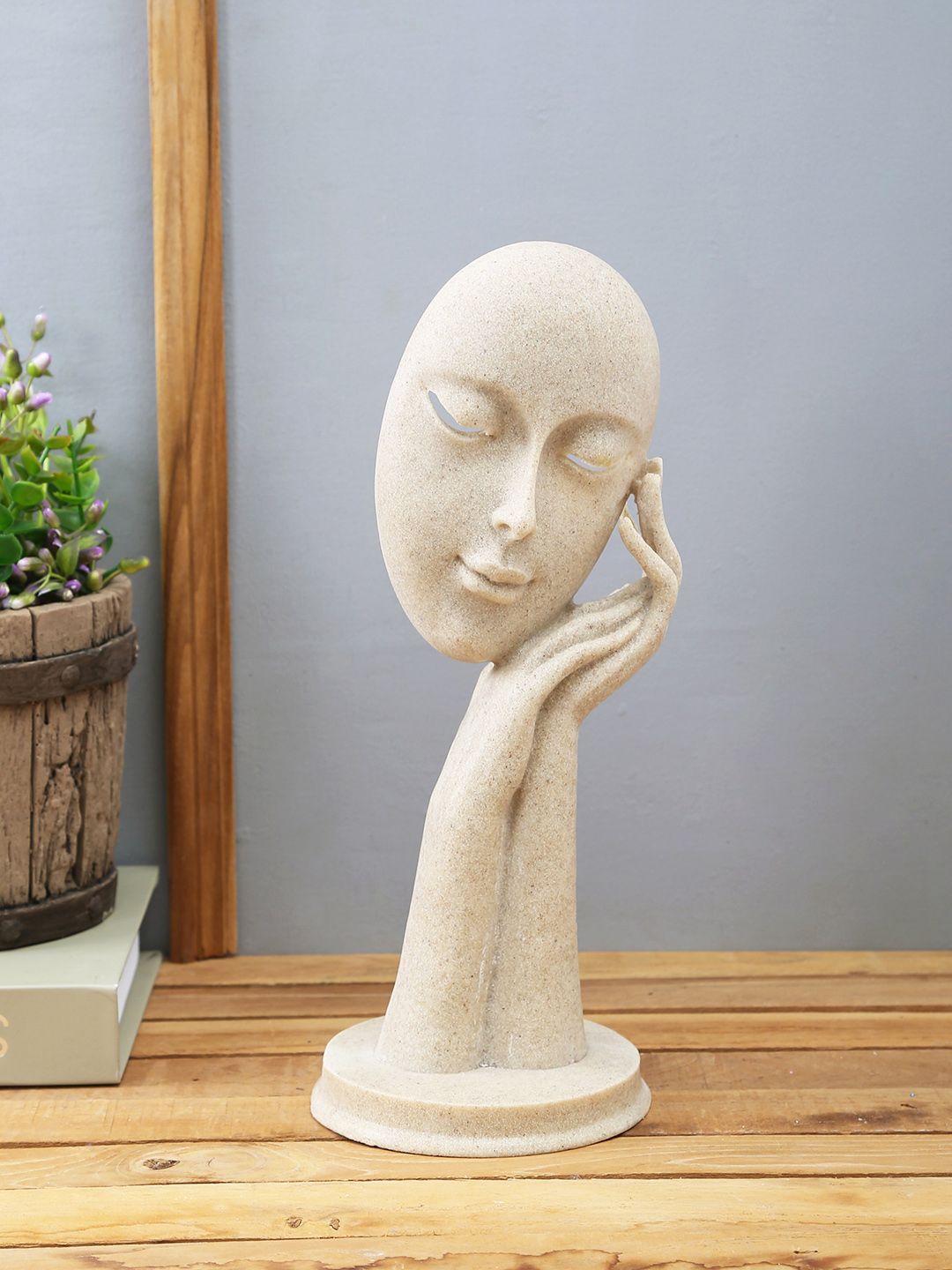 TAYHAA White Sand Stone Face Statue Price in India