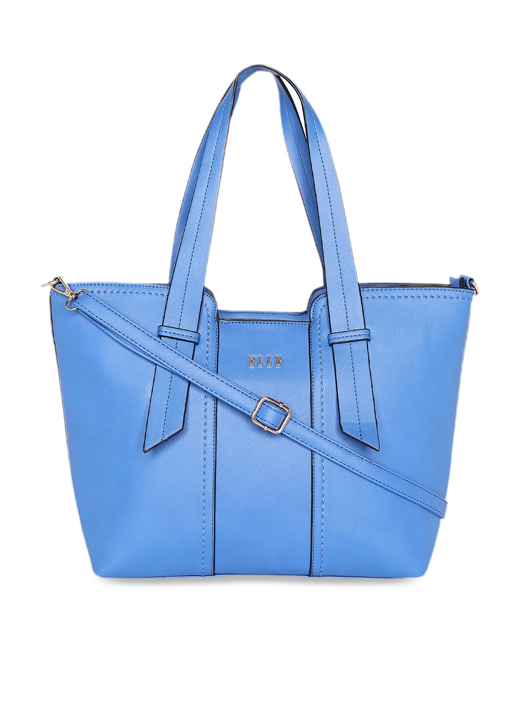 ELLE Blue Solid Shoulder Bag Price in India