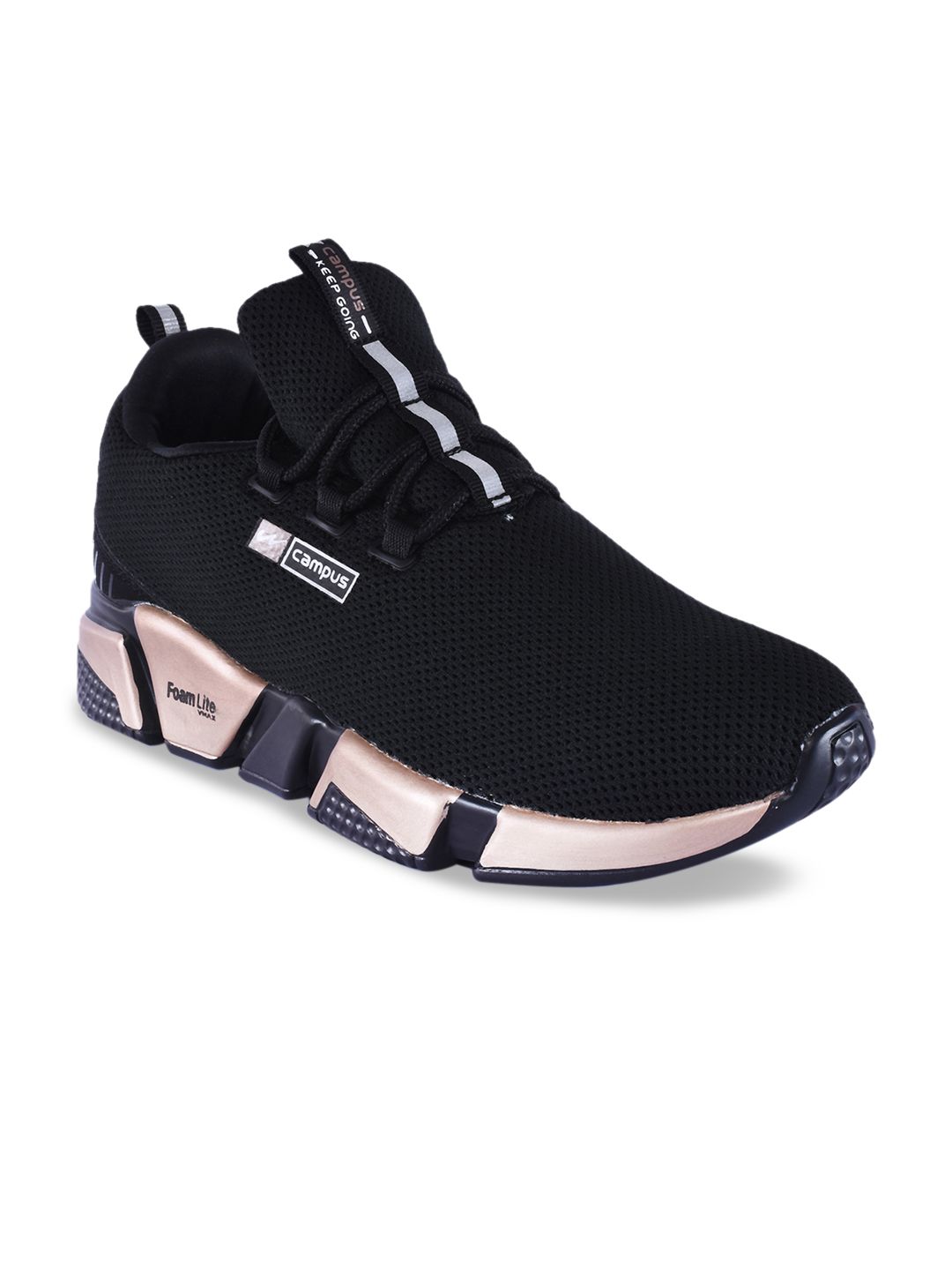 Campus Women Black Mesh Running Shoes Price in India