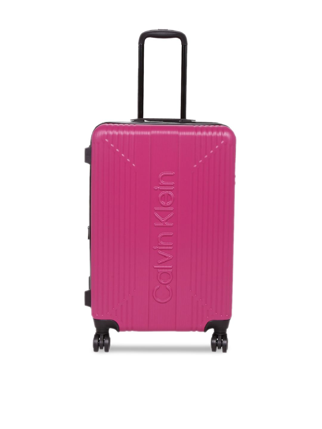 Calvin Klein Unisex Pink Solid Large Trolley Bag Price in India