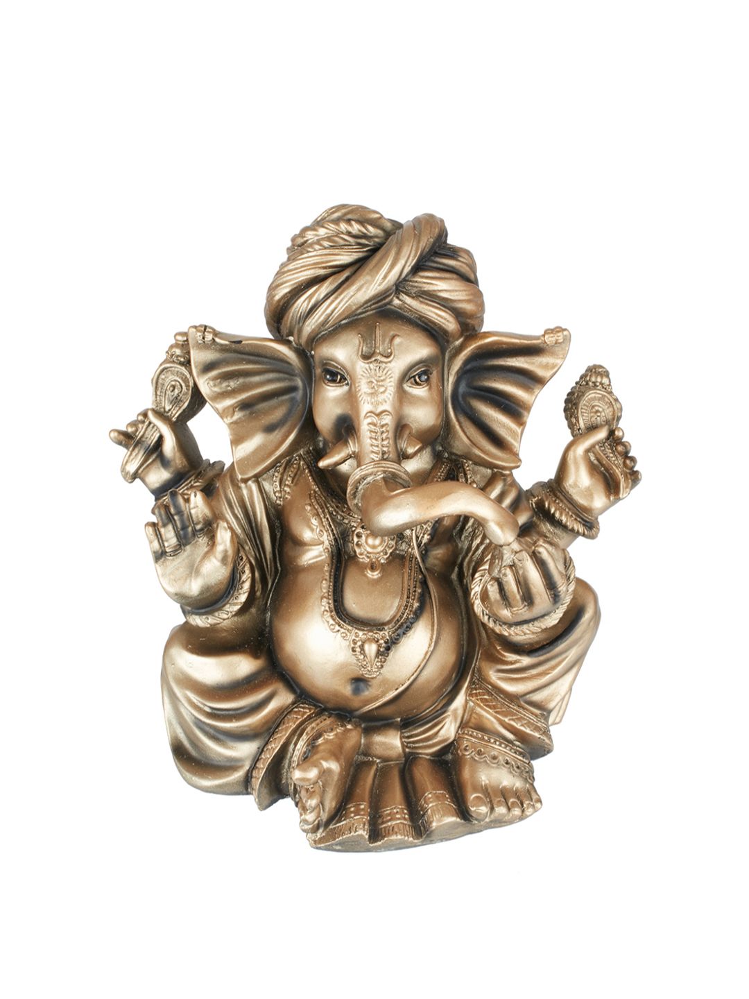 HomeTown Brown & Gold-Toned Buddha Petals Small Decorative Water Fountain Price in India