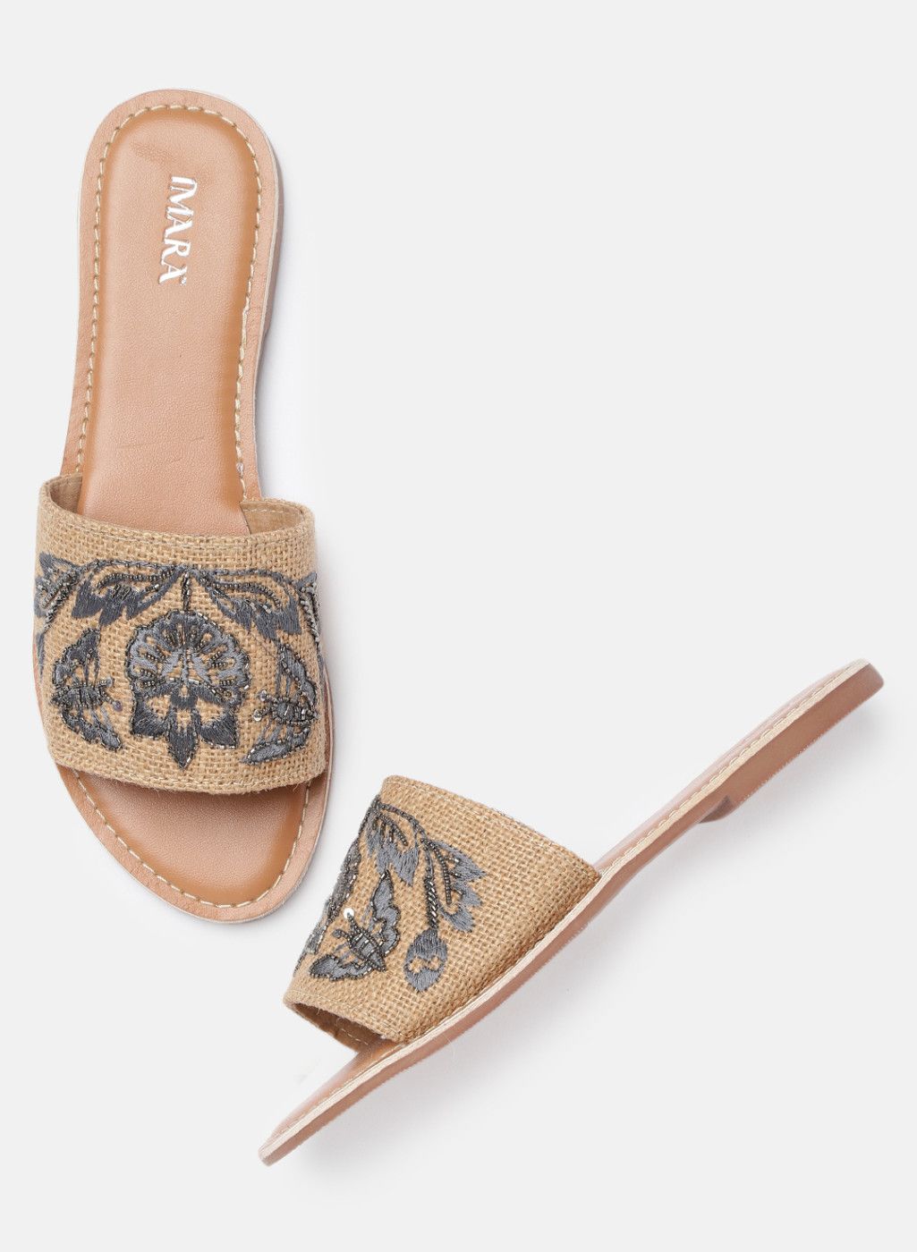 woven open toe flats