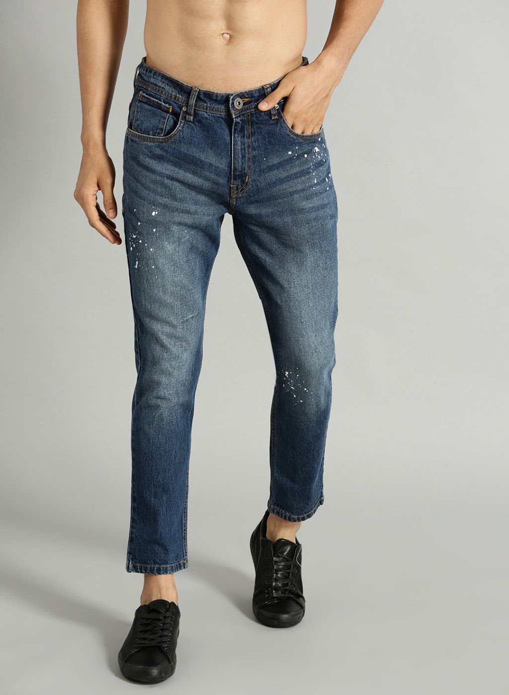 Roadster Blue Regular Fit Mid-Rise Clean Look Stretchable Jeans