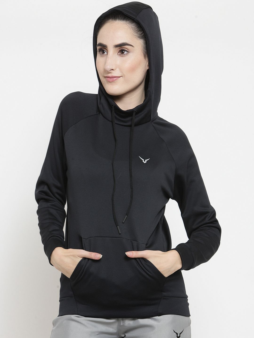 Invincible Women Black Solid Sporty Jacket Price in India