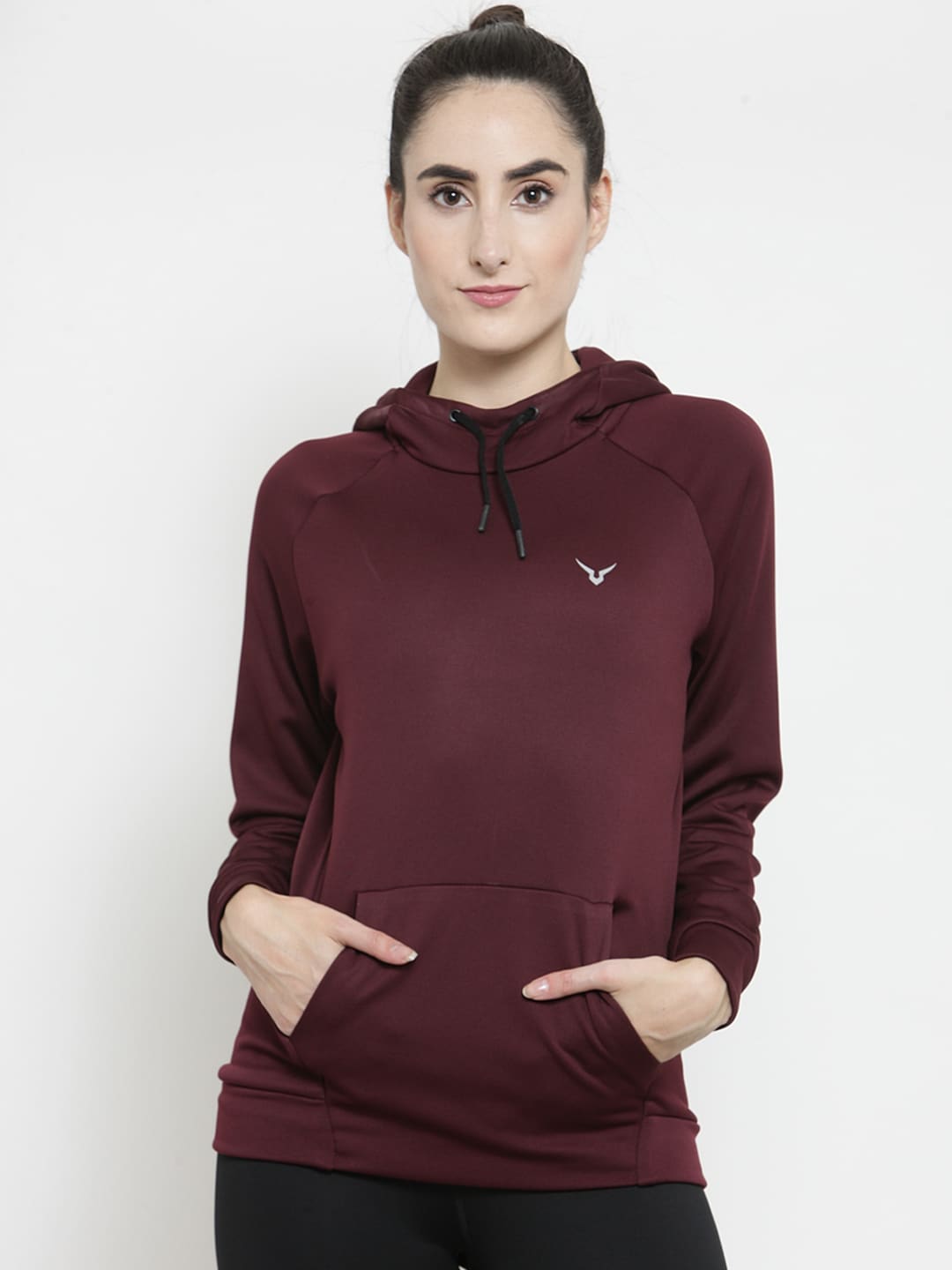Invincible Women Burgundy Solid Sporty Jacket Price in India