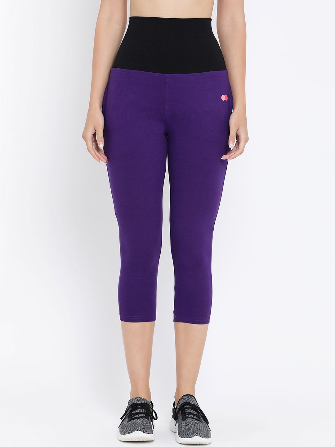 Clovia Women Purple Solid Activewear Gym Tights Price in India