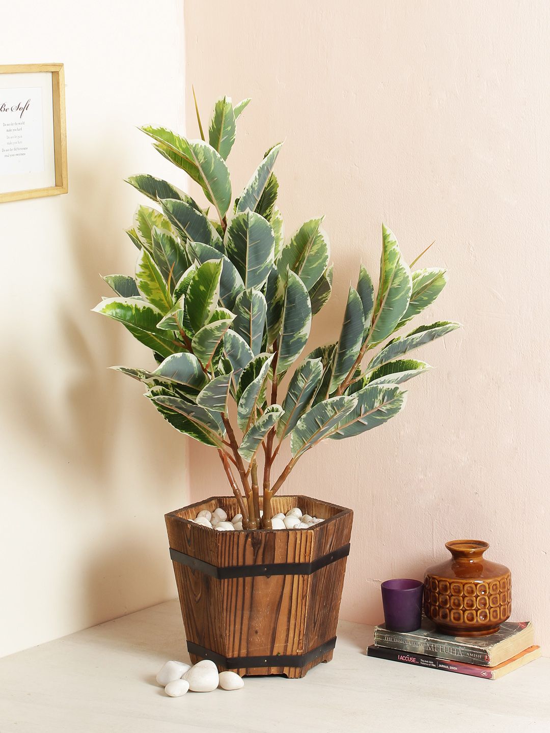 Fourwalls 65 cm Tall Artificial Dieffenbachia Floor Plant without Pot Green Price in India