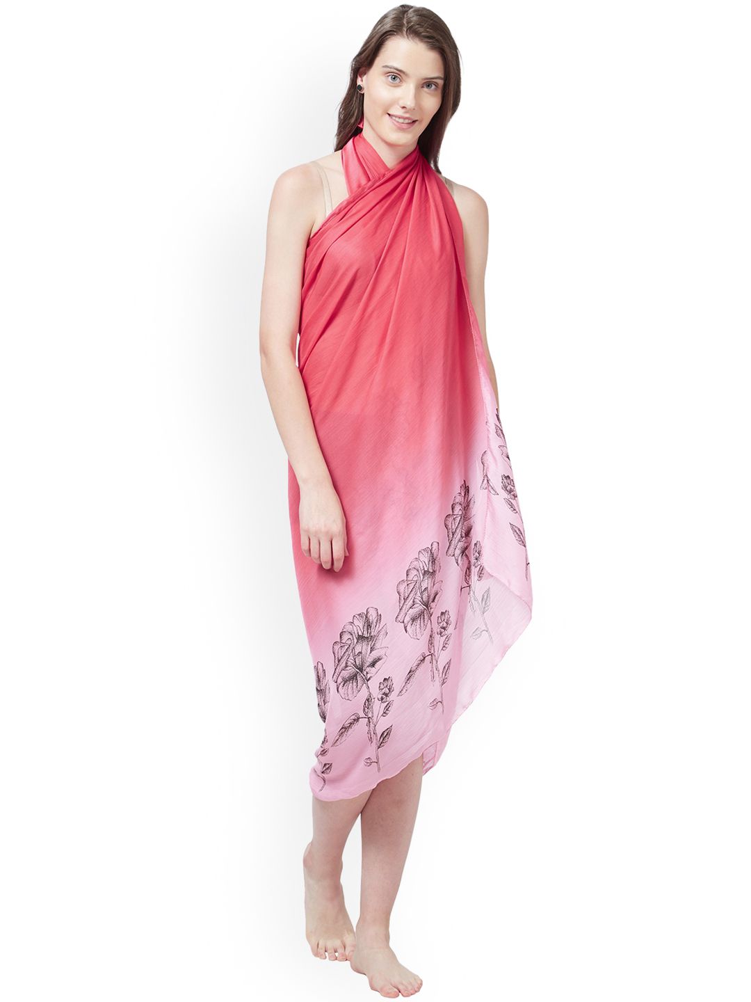 MIRCHI FASHION Women Pink Floral Print Sarong Price in India