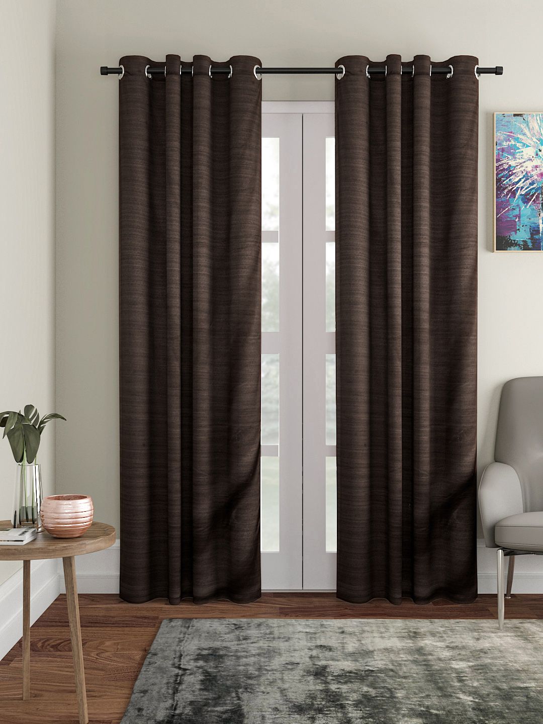 Soumya Brown Single Door Curtain Price in India