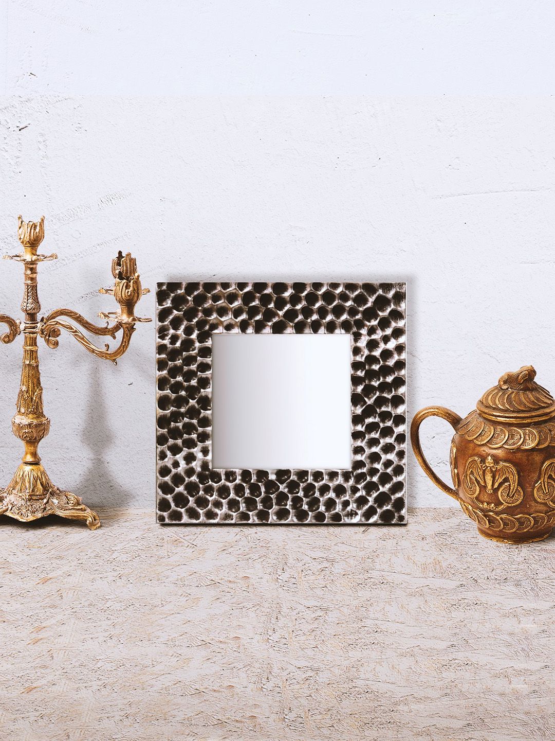 Art Street Silver-Toned Plastic Wall Mirror Price in India