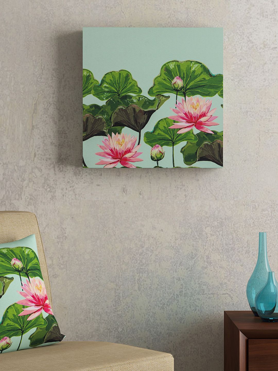 SEJ by Nisha Gupta Green & Pink Framed Wall Painting Price in India