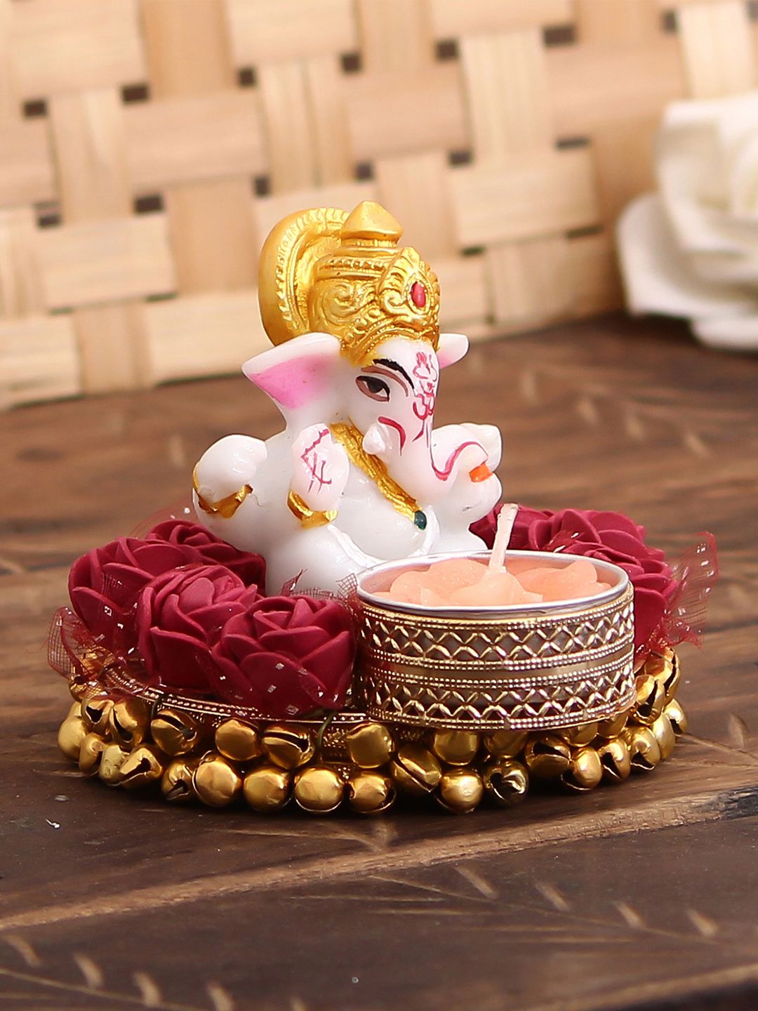 eCraftIndia White Lord Ganesha Decorative Showpiece Price in India