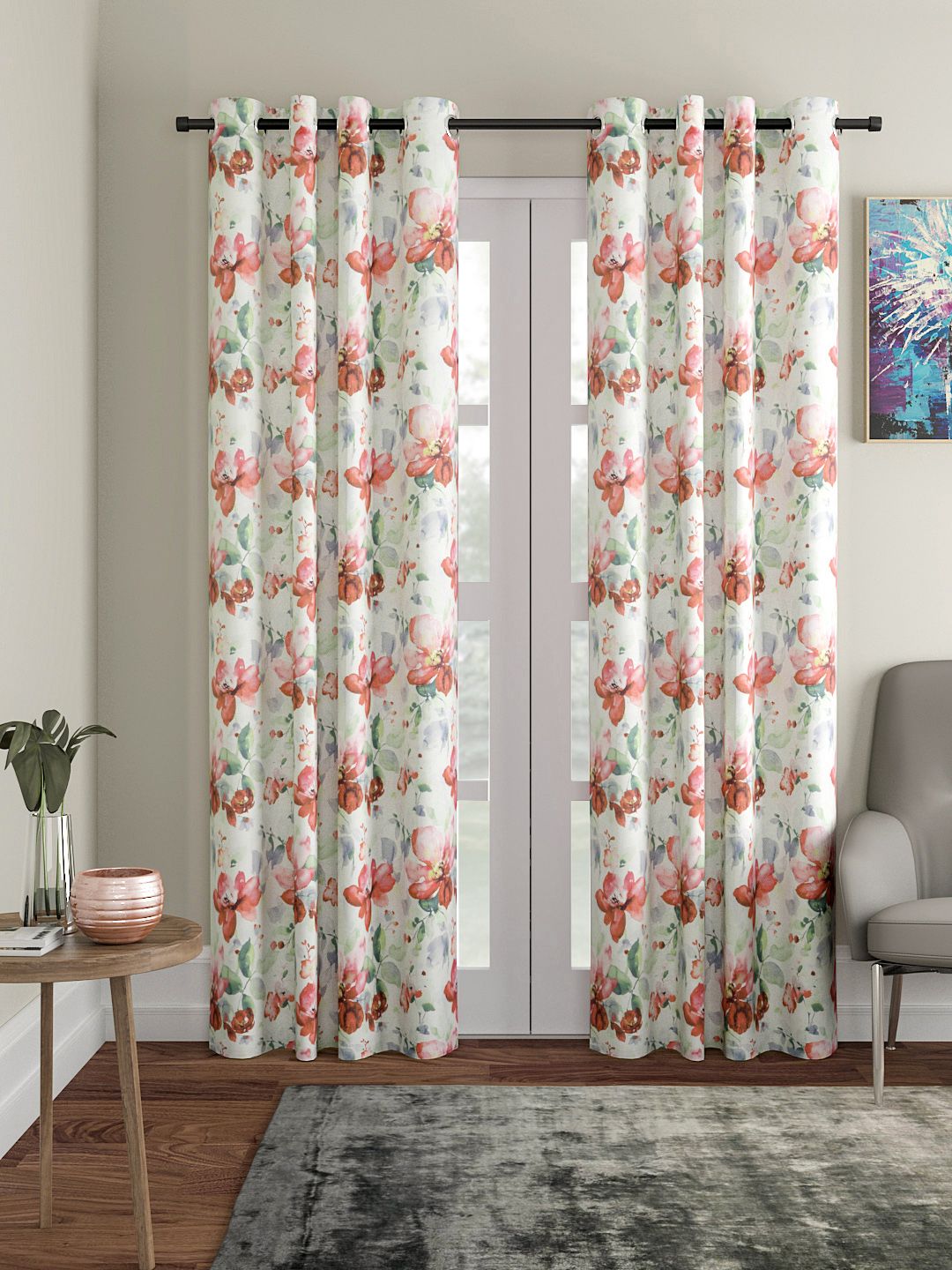 Soumya Multicoloured Printed Door Curtain Price in India