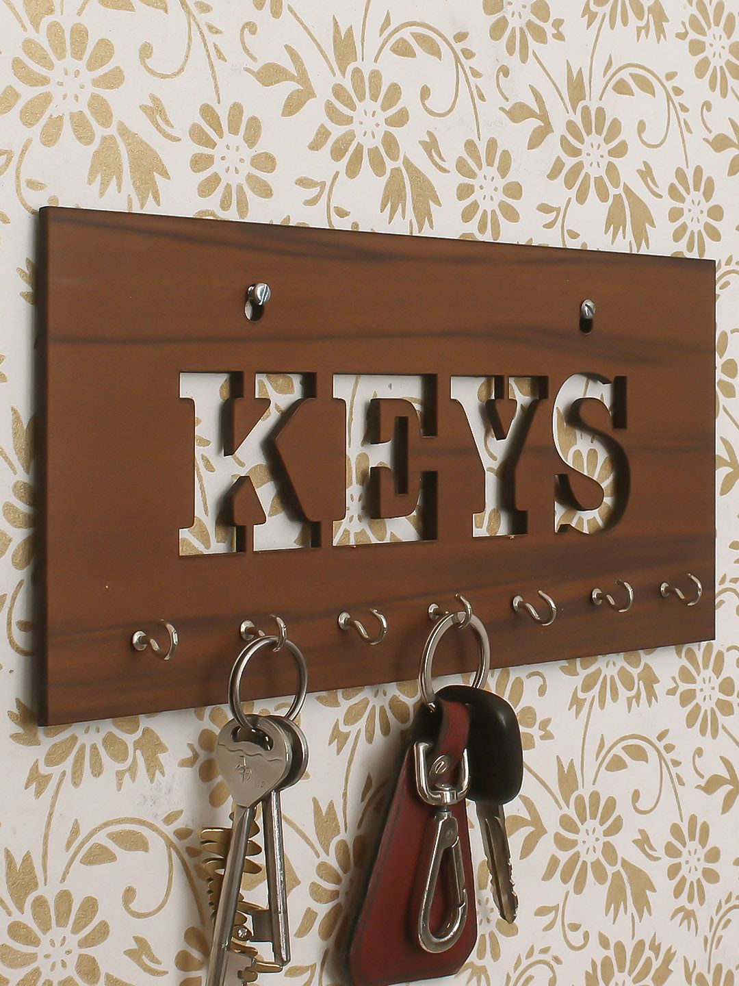 eCraftIndia Brown Keys Theme Wooden Key Holder Price in India