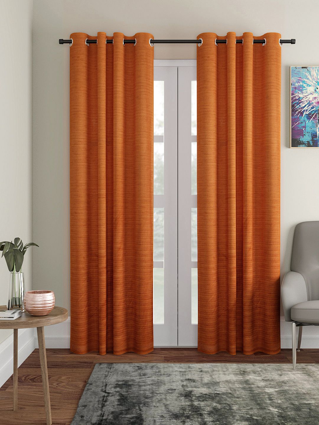 Soumya Rust Brown Single Door Curtains Price in India