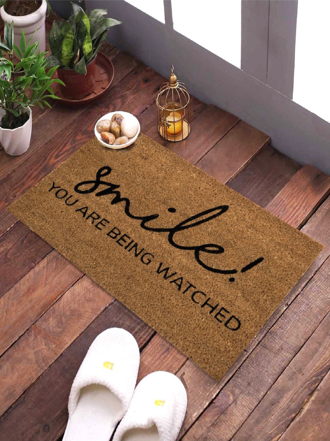 SWHF Brown & Black Printed Doormats Price in India