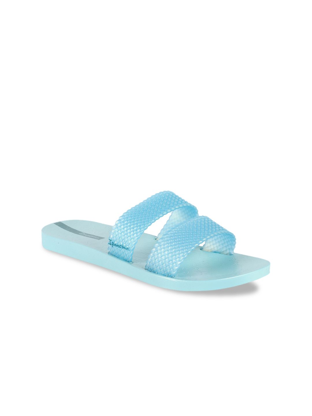 iPanema Women Green & Blue Self Design Sliders Price in India