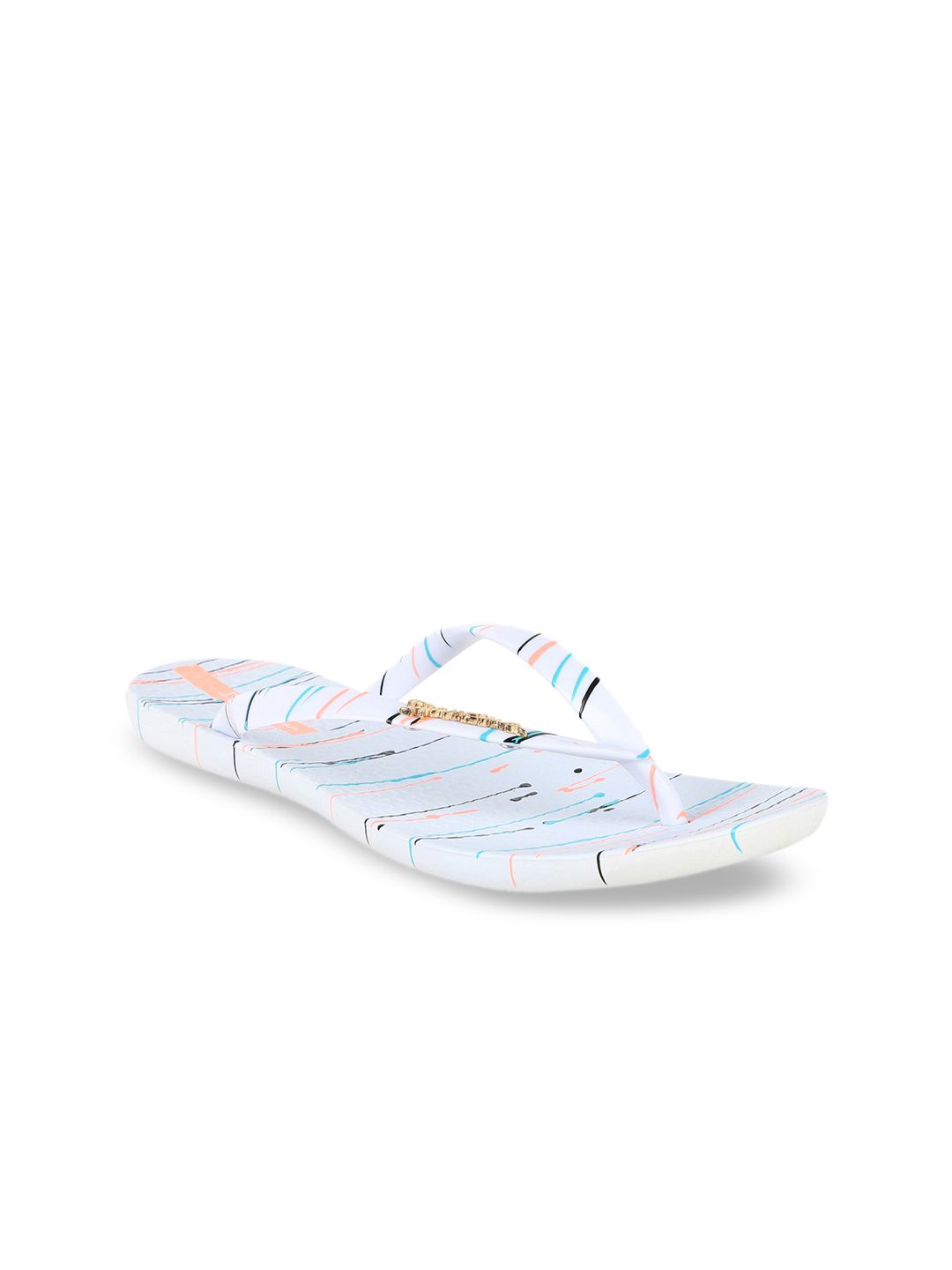 iPanema Women White Printed Thong Flip-Flops Price in India