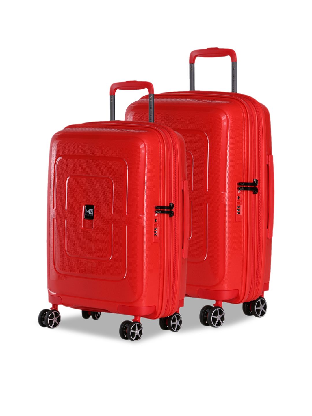Nasher Miles Set of 2 Red Solid Hard-Sided Trolley Bags Price in India