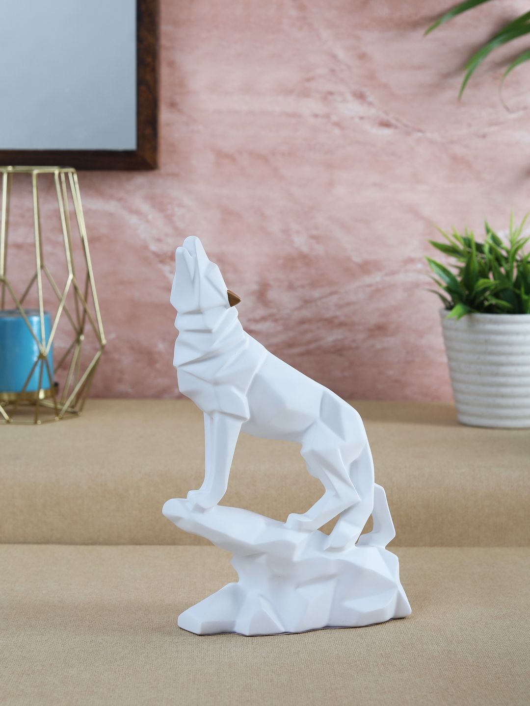 OddCroft White Resin Nymeria Wolf Showpiece Price in India