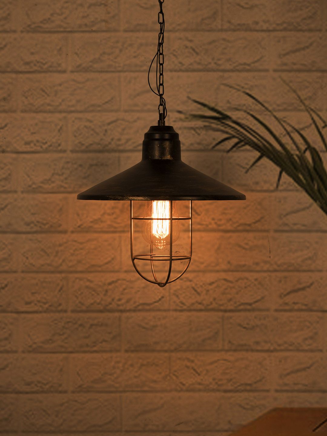 Fos Lighting Gold-Toned Farmhouse Style Antique Pendant Lamp Price in India