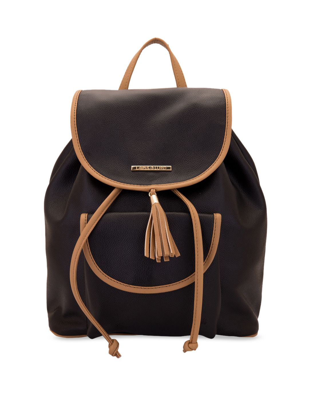 Lapis O Lupo Women Black & Brown Solid Backpack Price in India