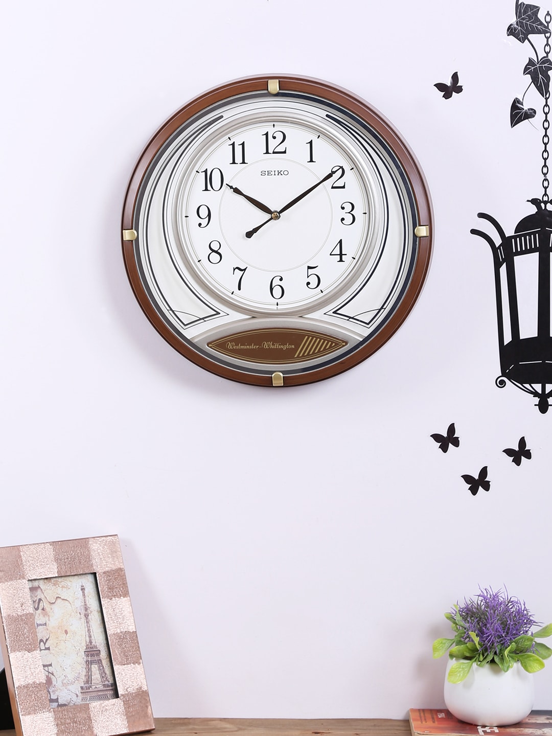 SEIKO White Round Solid Analogue Wall Clock Price in India
