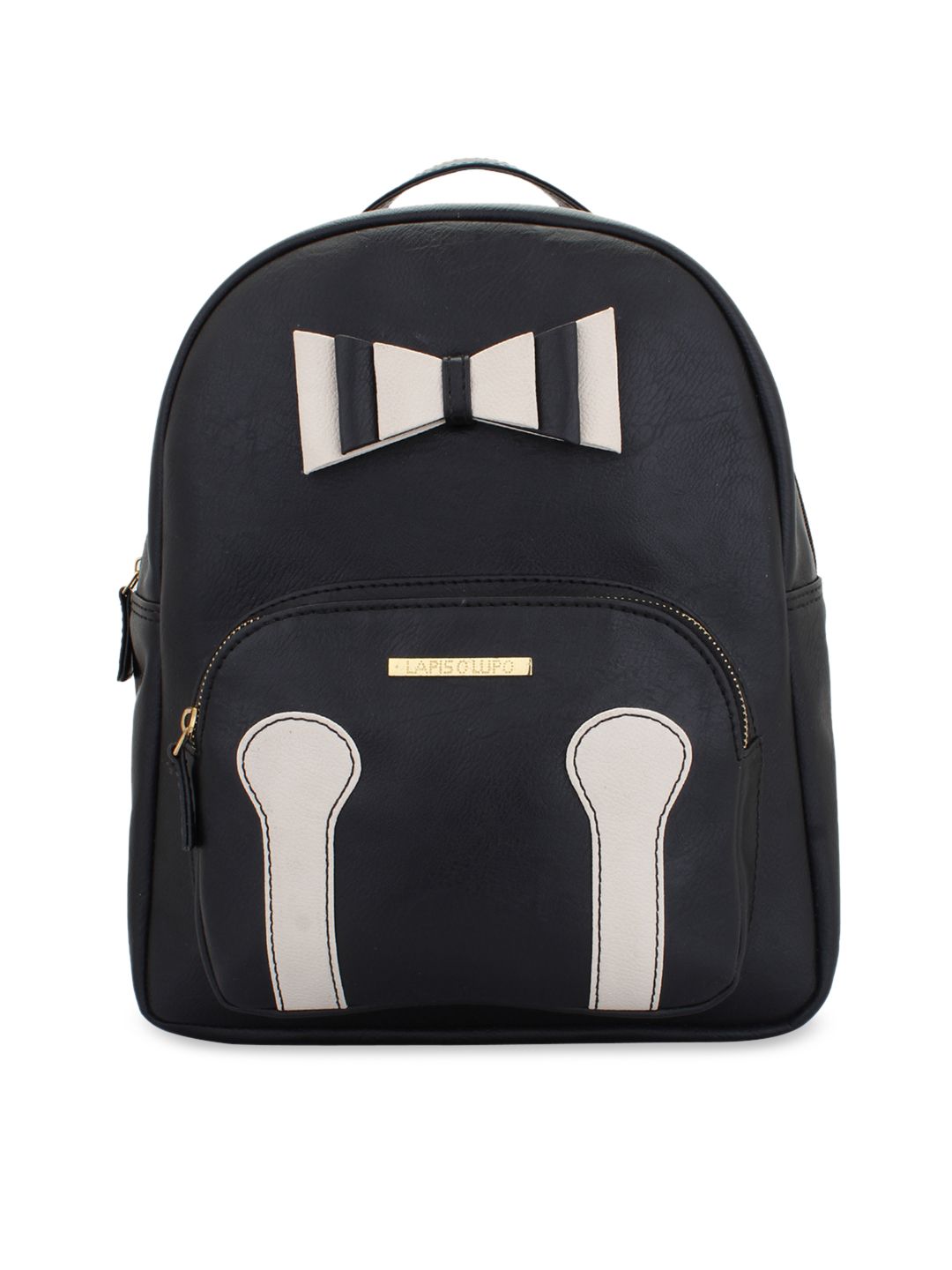 Lapis O Lupo Women Black Solid Backpack Price in India
