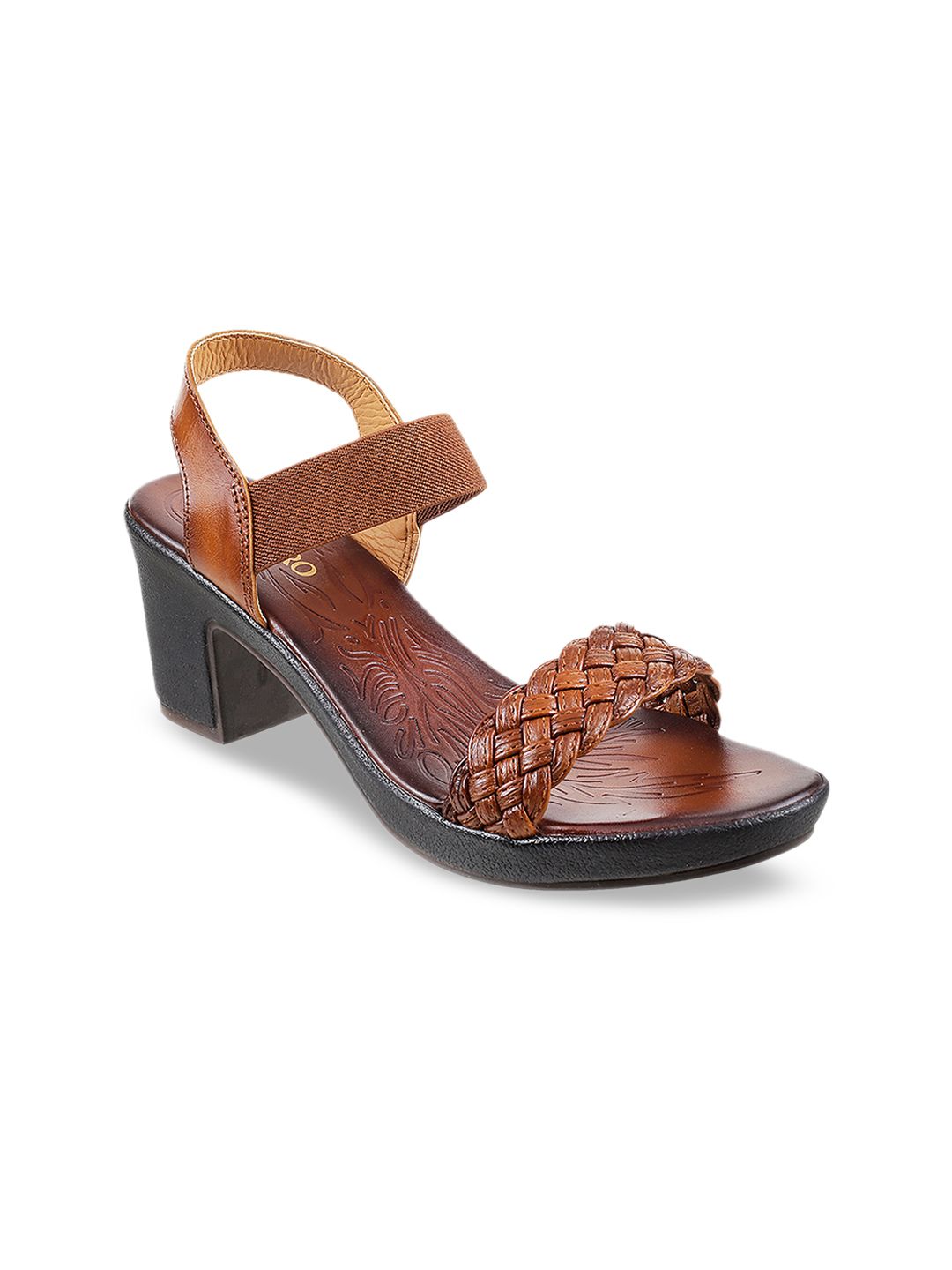 Metro Women Brown Woven Design Heels Price in India