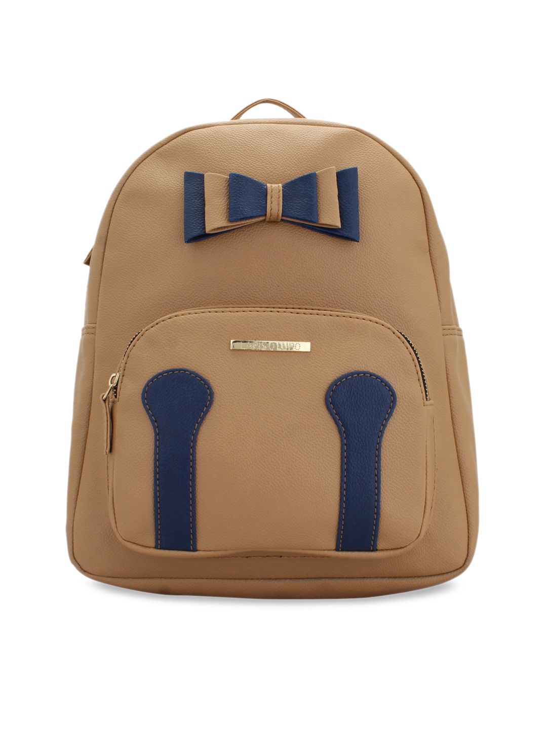 Lapis O Lupo Women Beige Solid Backpack Price in India