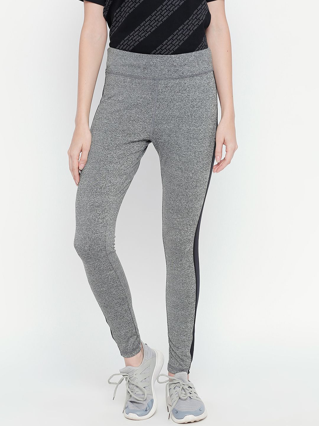 Ajile by Pantaloons Women Grey Solid Slim Fit Track Pants Price in India