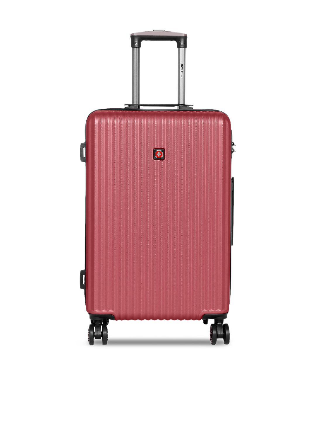 SWISS BRAND Red Riga Range Hard Side Large Trolley Bag Price in India